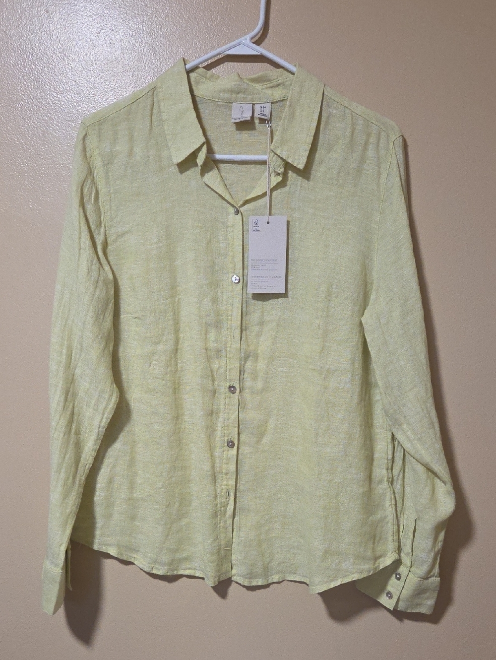 Joie Pale Yellow Linen Top